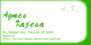 agnes kajcsa business card